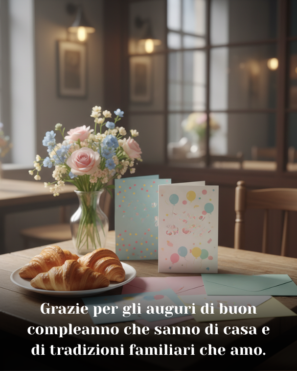 Grazie per gli auguri di buon compleanno che sanno di casa e di tradizioni familiari che amo