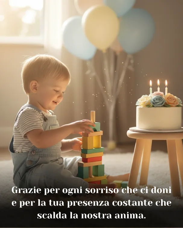 Grazie per ogni sorriso che ci doni e per la tua presenza costante che scalda la nostra anima