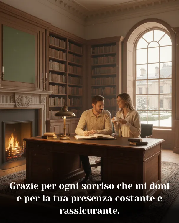 Grazie per ogni sorriso che mi doni e per la tua presenza costante e rassicurante