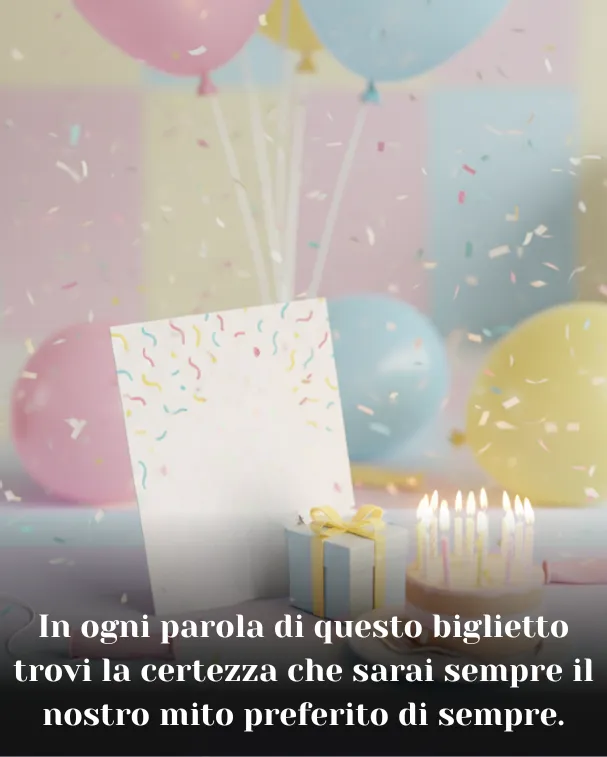 In ogni parola di questo biglietto trovi la certezza che sarai sempre il nostro mito preferito di sempre