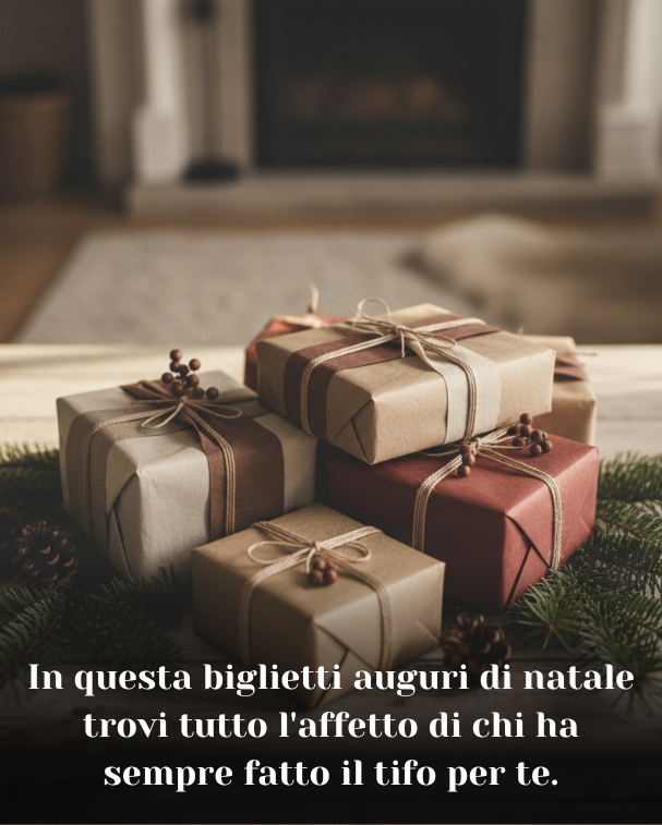 In questa biglietti auguri di natale trovi tutto l'affetto di chi ha sempre fatto il tifo per te