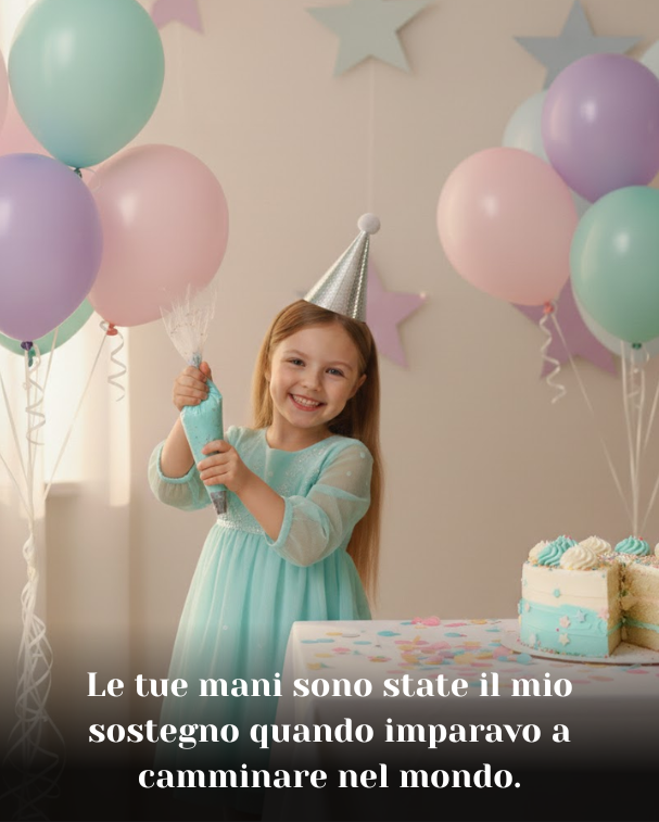 Le tue mani sono state il mio sostegno quando imparavo a camminare nel mondo