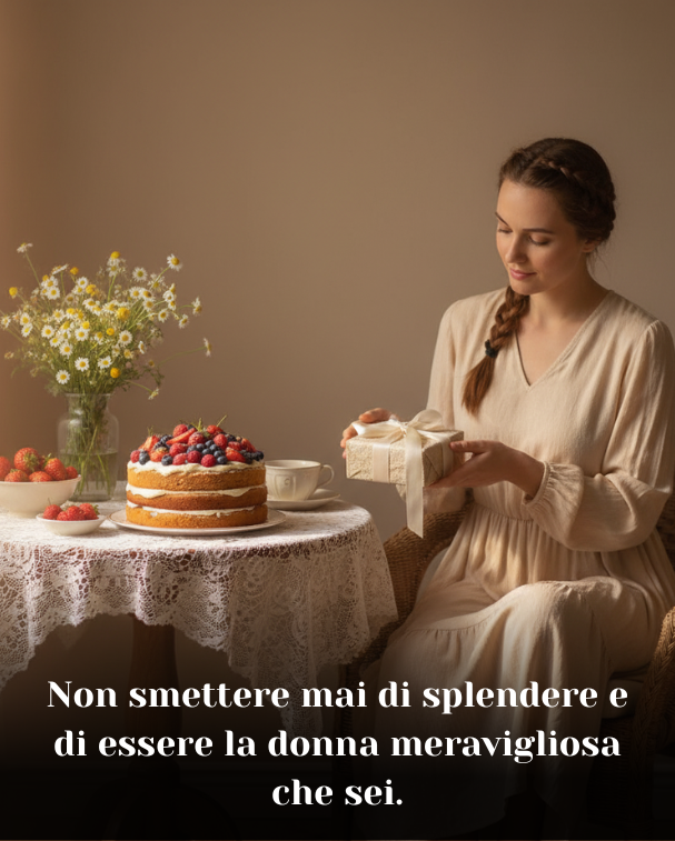Non smettere mai di splendere e di essere la donna meravigliosa che sei
