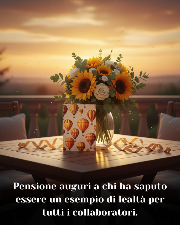 Pensione auguri a chi ha saputo essere un esempio di lealtà per tutti i collaboratori