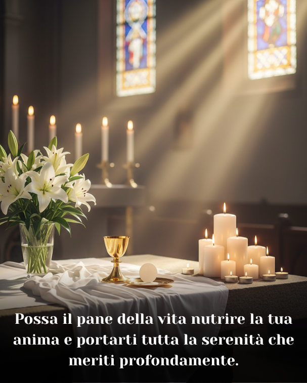 Possa il pane della vita nutrire la tua anima e portarti tutta la serenità che meriti profondamente
