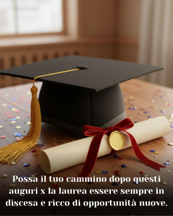 Possa il tuo cammino dopo questi auguri x la laurea essere sempre in discesa e ricco di opportunità nuove