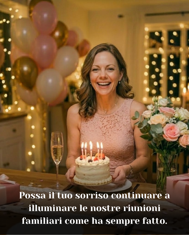 Possa il tuo sorriso continuare a illuminare le nostre riunioni familiari come ha sempre fatto