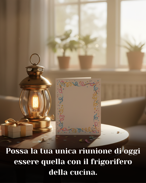 Possa la tua unica riunione di oggi essere quella con il frigorifero della cucina