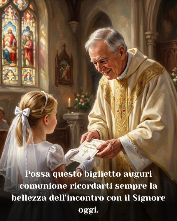 Possa questo biglietto auguri comunione ricordarti sempre la bellezza dell'incontro con il Signore oggi