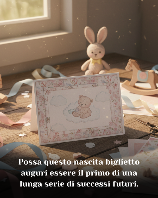 Possa questo nascita biglietto auguri essere il primo di una lunga serie di successi futuri