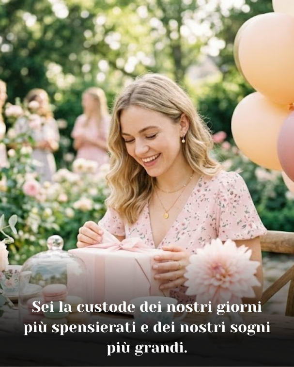 Sei la custode dei nostri giorni più spensierati e dei nostri sogni più grandi