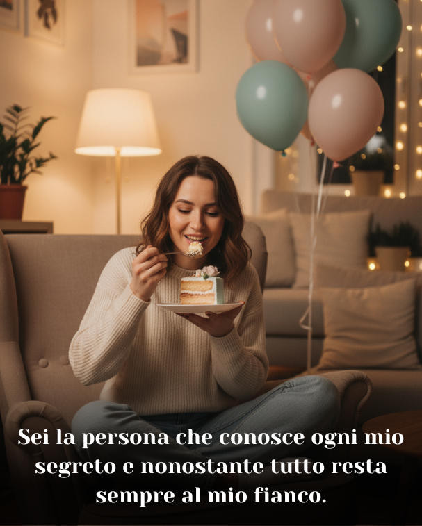 Sei la persona che conosce ogni mio segreto e nonostante tutto resta sempre al mio fianco