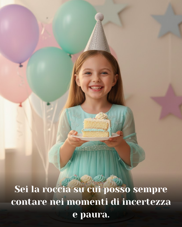 Sei la roccia su cui posso sempre contare nei momenti di incertezza e paura