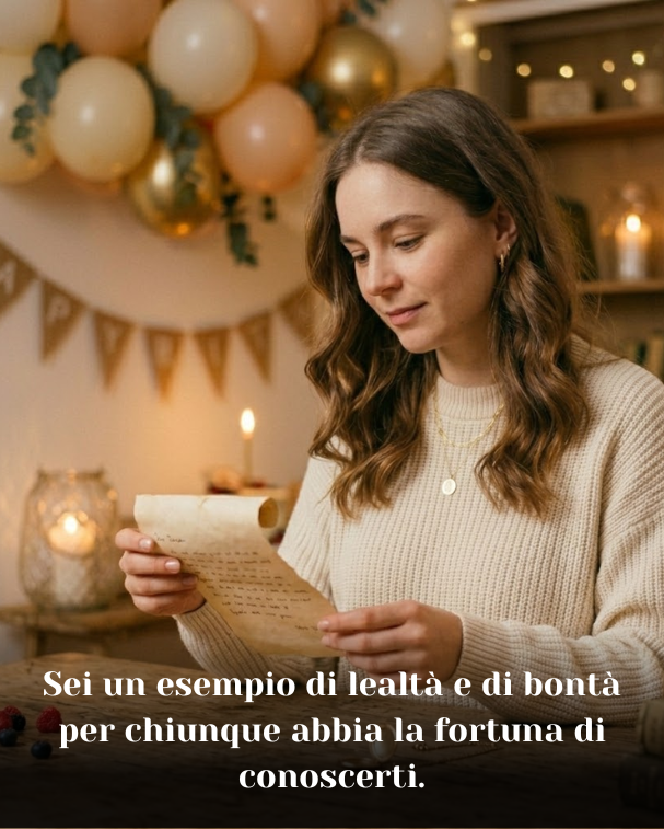 Sei un esempio di lealtà e di bontà per chiunque abbia la fortuna di conoscerti