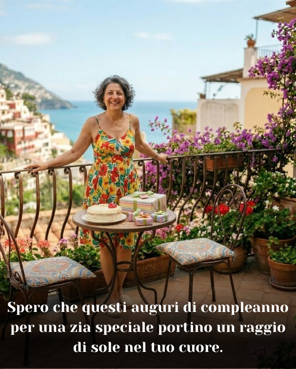 Spero che questi auguri di compleanno per una zia speciale portino un raggio di sole nel tuo cuore