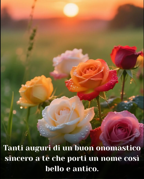 Tanti auguri di un buon onomastico sincero a te che porti un nome così bello e antico