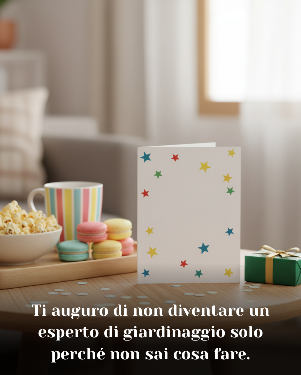 Ti auguro di non diventare un esperto di giardinaggio solo perché non sai cosa fare