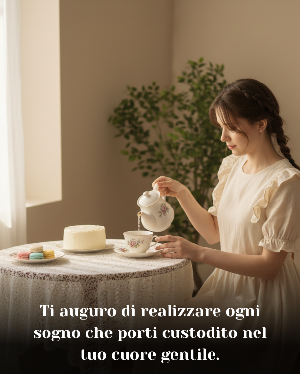 Ti auguro di realizzare ogni sogno che porti custodito nel tuo cuore gentile