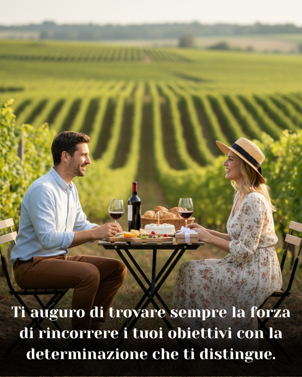 Ti auguro di trovare sempre la forza di rincorrere i tuoi obiettivi con la determinazione che ti distingue