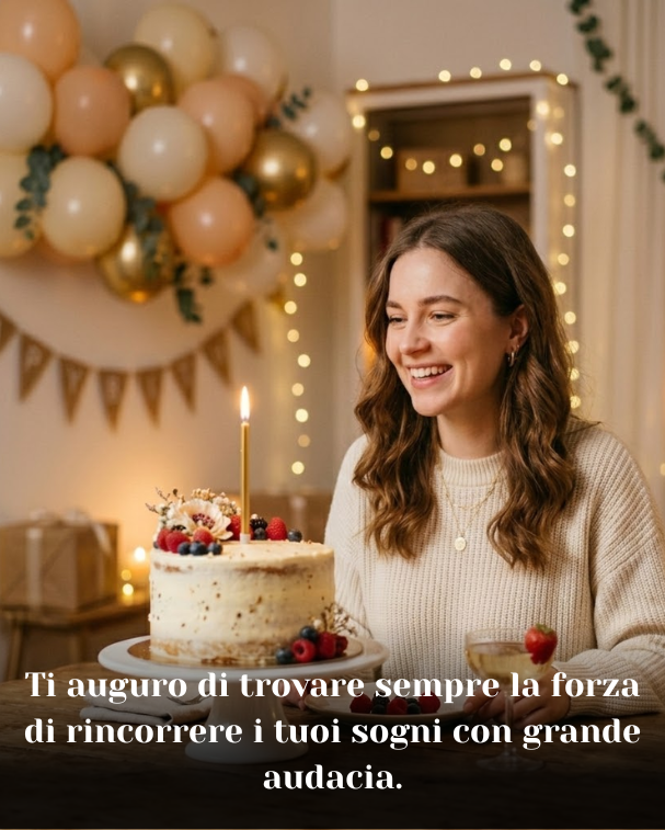 Ti auguro di trovare sempre la forza di rincorrere i tuoi sogni con grande audacia