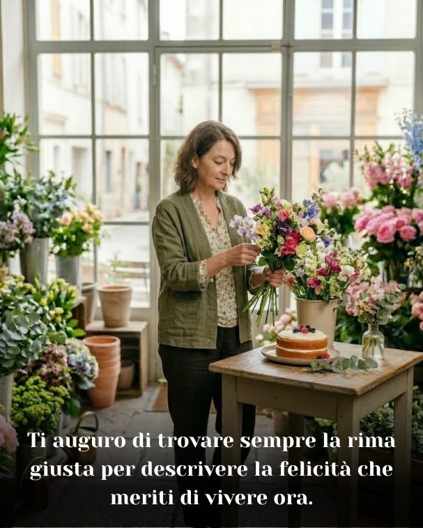 Ti auguro di trovare sempre la rima giusta per descrivere la felicità che meriti di vivere ora