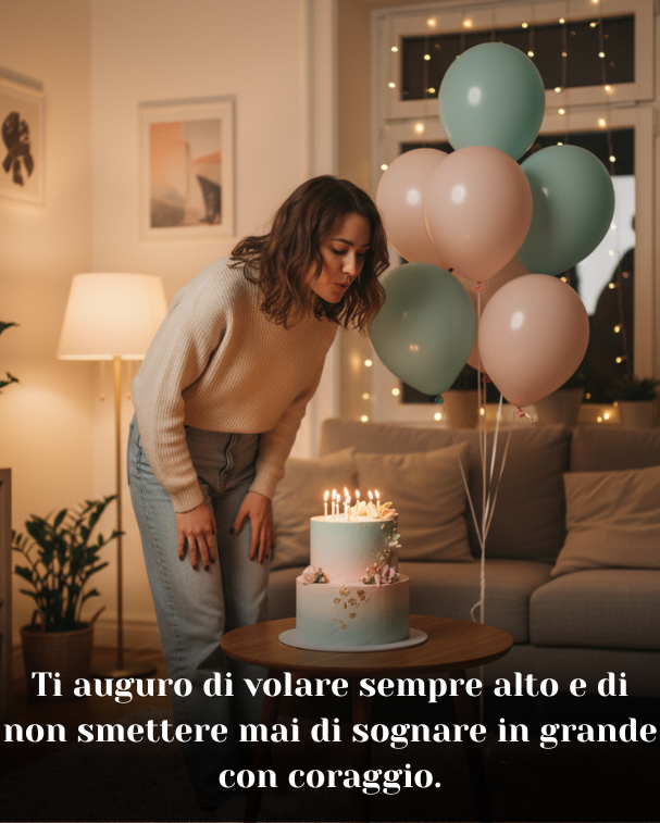 Ti auguro di volare sempre alto e di non smettere mai di sognare in grande con coraggio