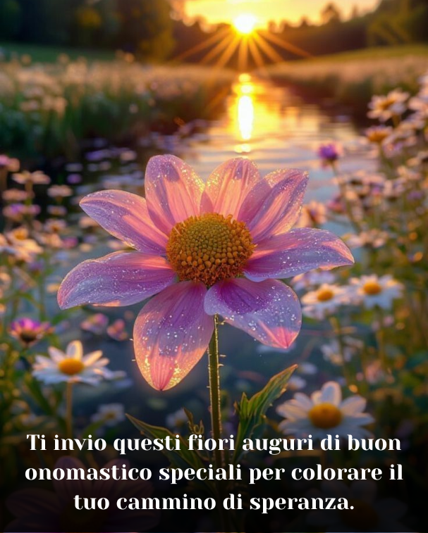Ti invio questi fiori auguri di buon onomastico speciali per colorare il tuo cammino di speranza
