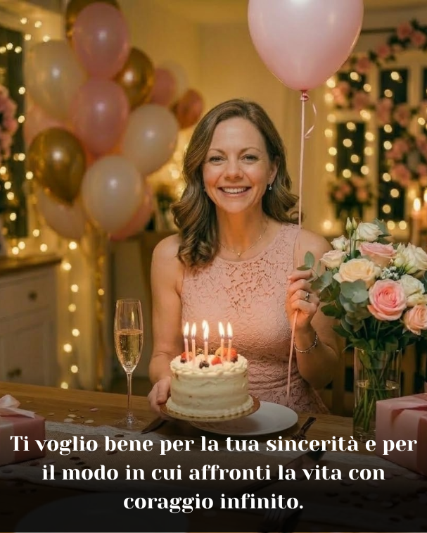 Ti voglio bene per la tua sincerità e per il modo in cui affronti la vita con coraggio infinito