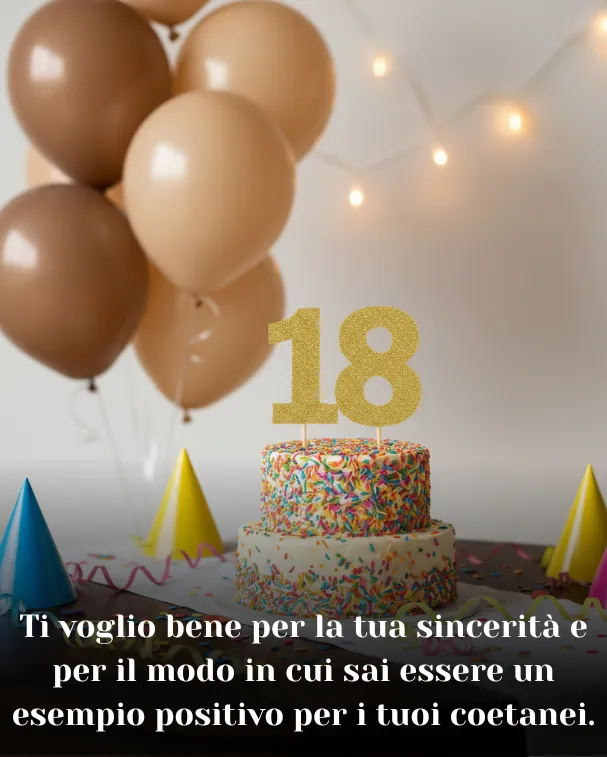 Ti voglio bene per la tua sincerità e per il modo in cui sai essere un esempio positivo per i tuoi coetanei.