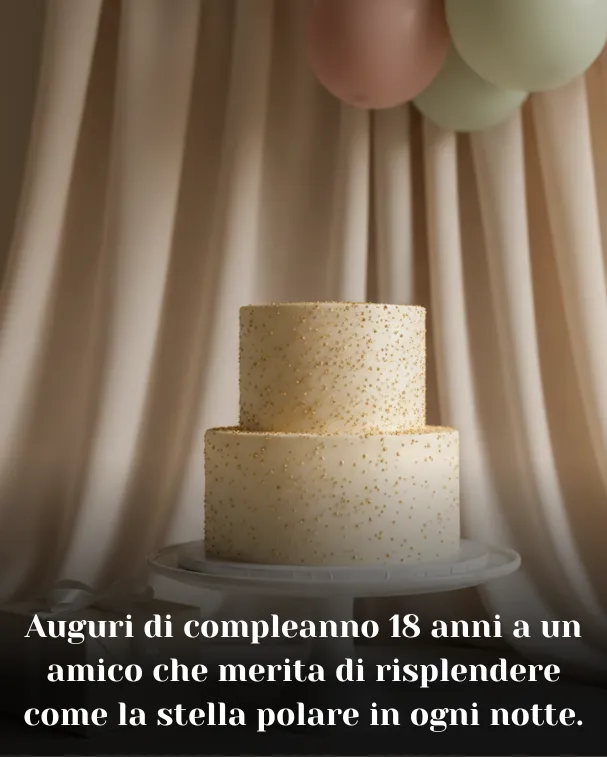 Auguri di compleanno 18 anni a un amico che merita di risplendere come la stella polare in ogni notte