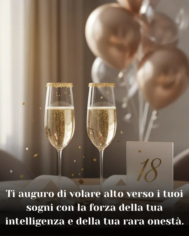 Ti auguro di volare alto verso i tuoi sogni con la forza della tua intelligenza e della tua rara onestà